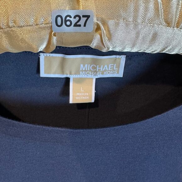 NWT, Michael Kors Women’s Size Large & XL Navy Tee w/Double Ruffle Sleeves, K627 - Picture 6 of 17